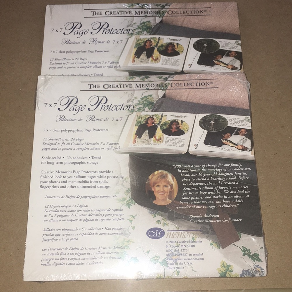 Creative Memories 7x7 page protectors. Unopened